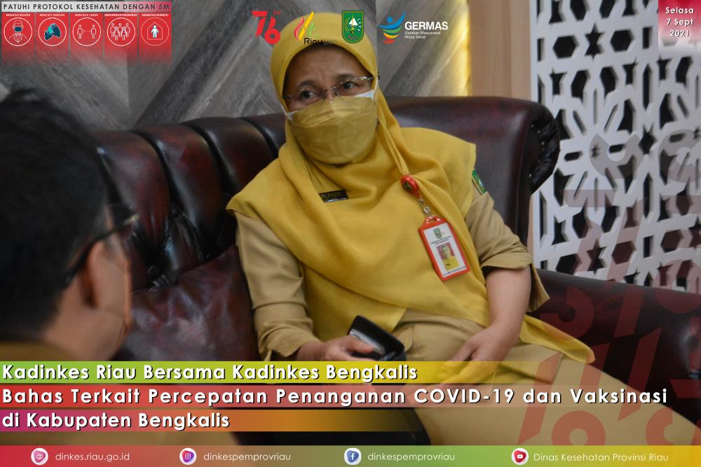 kadinkes bahas penaganan covid dan vaksinasi dengan dinkes kab bengkalis